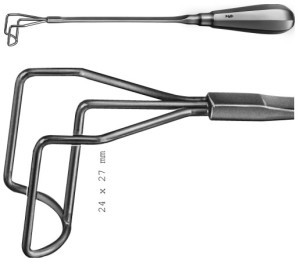 AE-FB974R, BOROWSKI, AORTA VALVE RETRACTOR SHAFT MALLEABLE, 24X27 MM 270 mm, 10 3/4"