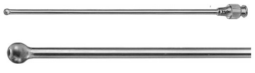 AE-FB156R, SCHMID, VESSEL IRRIGATING CANNULAE, MALLEABLE, SILVER PLATED, LUER-LOCK, 6 MM DIAMETER 150 mm, 6"