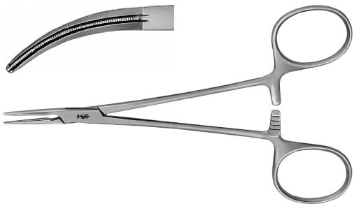 AE-FB441R, ATRAUMATA MOSQUITO CLAMP, CURVED, 20 MM, 125 mm, 5"