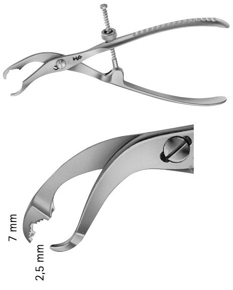 AE-FO170R, BONE HOLDING FORCEPS self centering, 190 mm 7 1/2"