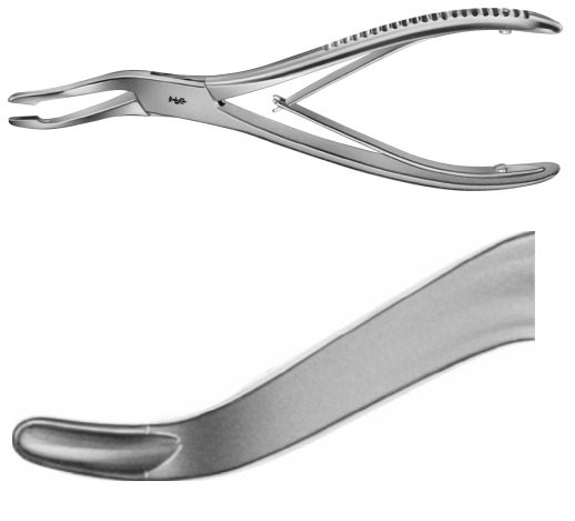 AE-FO442R, JANSEN, BONE RONGEUR, BYONETT SHAPE 190 mm, 7 1/2"