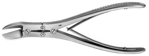 AE-FO641R, RUSKIN- LISTON, BONE CUTTING FORCEPS, CURVED 190 mm, 7 1/2"