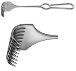 AE-BT279R, KÖRTE RETRACTOR 8 PRONGS, SHARP, 26 x 40 MM, HANDLE VERTICAL TO THE BLADE, 240 mm, 9 1/2"
