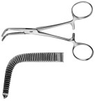AE-EA397R, KLEINSCHMIDT, APPENDECTOMY CLAMP, 1X2 TEETH, 130 mm, 5 1/8"