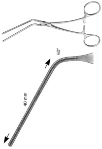AE-FB754R, COOLEY, ATRAUMATA VASCULAR CLAMP, ANGLED 60°, 40 MM 165 mm, 6 1/2"