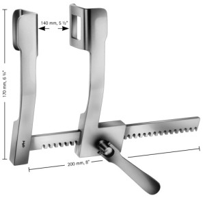 AE-FB802R, FINOCHIETTO, RIB SPREADER, BLADES 36X45 MM, 200 mm X 170 mm, 8 X 6 3/4"