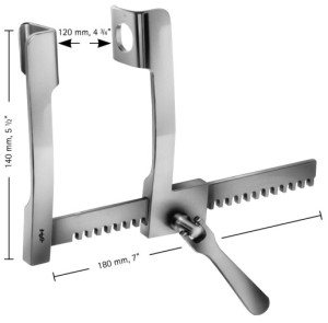AE-FB836R, FINOCHIETTO, RIB SPREADER, BLADES 28 x 32 MM, 180 mm x 140 mm, 7 X 5 1/2"