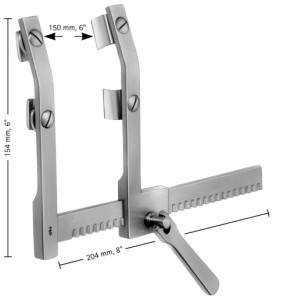 AE-FB845R, MORSE, STERNUM SPREADER, each blade 12 x 20 mm, with movable double blades, 204 mm X 154 mm, 8 X 6"