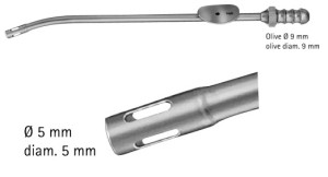 AE-GF947R, DE BAKEY, SUCTION CANNULA with finger cut-off and stylet, 160 mm, 6 1/4"
