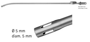 AE-GF948R, DE BAKEY, SUCTION CANNULA with finger cut-off and stylet, 270 mm, 10 3/4"
