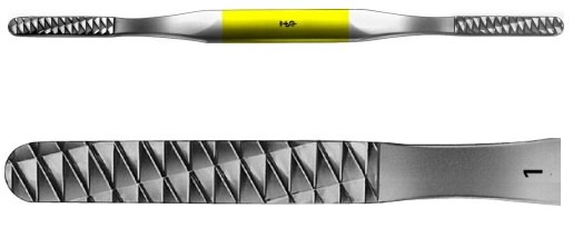 AE-OL421R, DUROGRIP RASP DOUBLE ENDED, SIZE 1+ 2, 12 / 14 TEETH, 205 mm, 8"