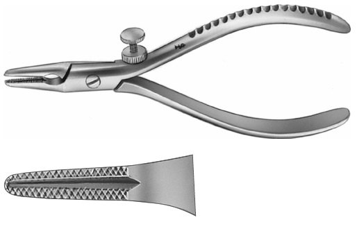 AE-LX177R, EXTRACTION FORCEPS, extraction for boring wires, 130 mm, 5 1/8"
