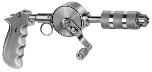 AE-FR011R, AESCULAP, HAND DRILL, ADJUSTABLE HANDLE, 3-JAW CHUCK, JACOBS CHUCK” 280 mm, 11″