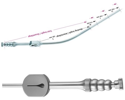 AE-GF397R, SUCTION TUBE, STYLE M, TIP SIZE 3,0 MM, 165 mm, 6 1/2