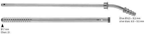 AE-GF860R, POOL, SUCTION CANNULA, 7 MM DIAMETER, WITH OUTER TUBE TO BE SCREWED OFF, OLIVE 6,5 - 9,5 MM, 225 mm, 9