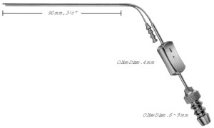 AE-GF911R, HOUSE, SUCTION CANNULA, with finger cut-off and stylet, 90 mm, 3 1/2