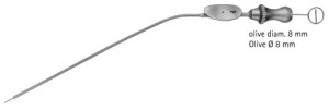 AE-GF936R, BARRON, SUCTION CANNULA, with finger cut-off and stylet, 160 mm, 6 1/4, Olive Ø 8mm
