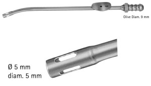 AE-GF947R, DE BAKEY, SUCTION CANNULA, with finger cut-off and stylet, 160 mm, 6 1/4