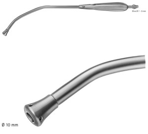 AE-OM671R, YANKAUER, SUCTION TUBE, with especially large central bore 4,8 mm, 295 mm, 11 1/4