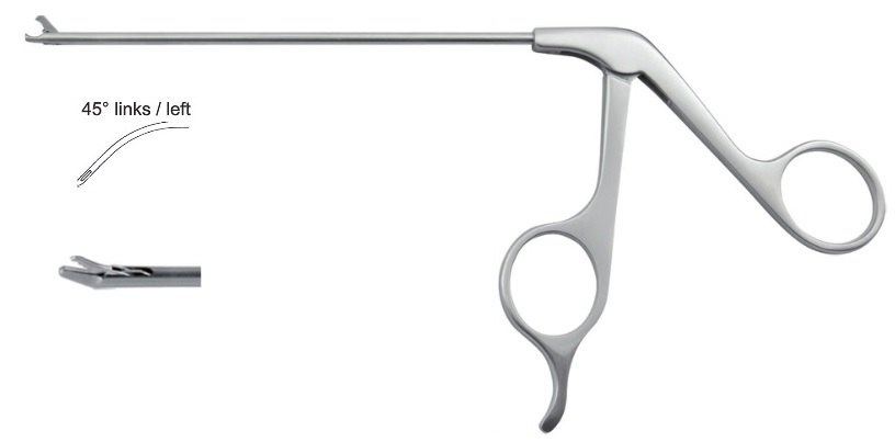 EC-370-3043U, Scissor Punch, 15° up milled 5.0 x 0.8 mm, Ø 3.5mm, 45° left