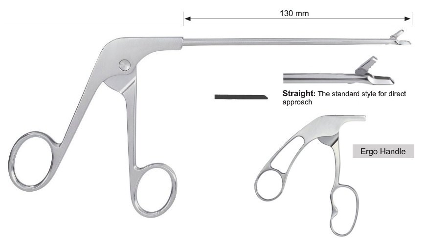 EC-371-2000S, Basket punch, Duckbill, straight, small, Tip profile 2.52 mm, Bite width 2.5 mm, Tip width 4.15 mm, Ergo handle