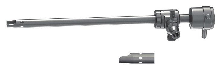 EC-373-35-121, Dyonics – Sheath with one rotating stopcock, scope Ø 4mm, working length 120, outer Ø 6.5, universal tip