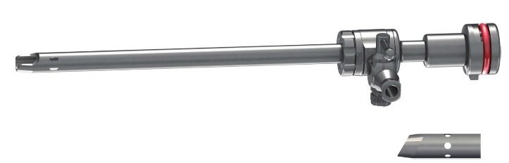 EC-373-46-107, Stryker – Sheath with one rotating stopcocks, scope Ø 4.0, working length 106, outer Ø 6.5, 30° tip