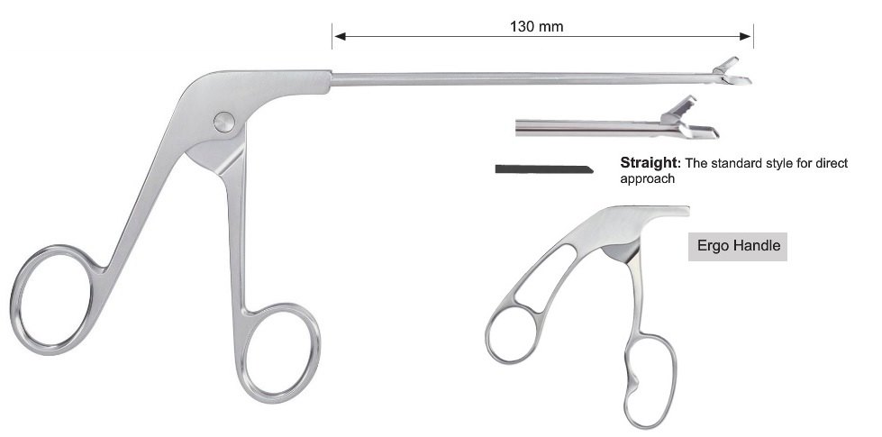 EC-371-2010S, Basket punch, duckly, straight, small, Tip profile 1.93 mm, Bite width 2.5 mm, Tip width 4.15 mm, Ergo handle
