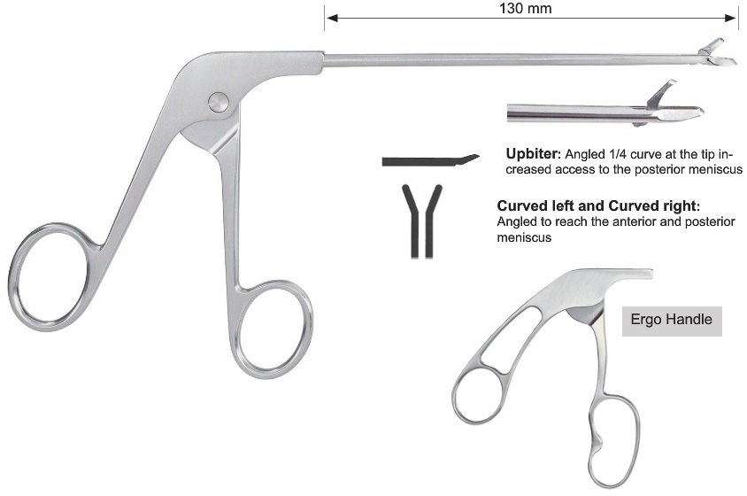 EC-371-2085, Basket punch, scoop, 1.3 mm, upbiter, curved right, tip profile 2.10 mm, bite width 1.59 mm, tip width 3.27 mm, ergo handle