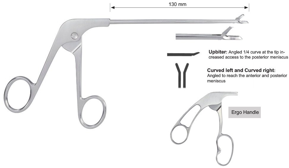 EC-371-2125, Scissors punch, upbiter, curved right, Ergo handle