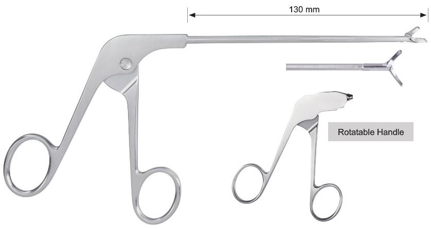 EC-371-4304, Rotary Scissor, 20°, serrated, left, rotatable handle