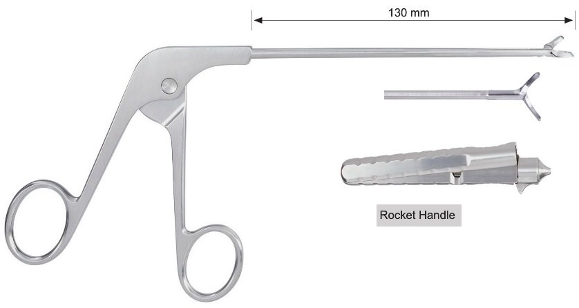 EC-371-5304, Rotary Scissor, 20°, serrated, left, rocket handle