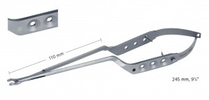 AE-FE316K, DOUBLE BAYONET CLIP APPLIER, FOR MINI CLIPS, COLORED BUTTON IN HANDLE: SILVER, WITHOUT LATCH, 110MM, LENGTH 245MM