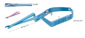 AE-FT472T, YASARGIL CLIP APPLIER, TITANIUM, FOR MINI CLIPS, STRAIGHT, COLOR CODING VIOLET, 90MM, LENGTH 220MM