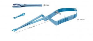 AE-FT484T, YASARGIL CLIP APPLIER, TITANIUM, FOR STANDARD CLIPS, STRAIGHT, COLOR CODING BLUE, 110MM, 250MM