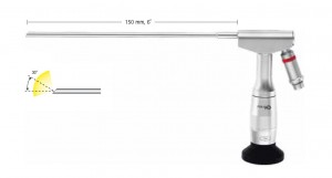 AE-PE506A, Minop angled neuroscope, Autoclavable, FULL HD ready scopes, Direction of view: 30° upwards, Shaft diameter: 4 mm, Shaft length: 150 mm, 6“