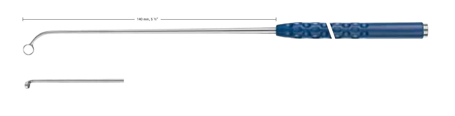 AE-FA035R, TREND – Curette HARDY, diameter 4.0 mm, 90° angled, short neck, Working length: 140 mm, 5 1⁄2”, Total length: 265 mm, 10 1⁄2”