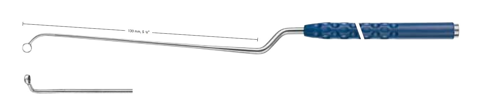 AE-FA047R, TREND Curettes HARDY, Bayonet, Diameter 4.0mm, 90° right angled, long neck, working length 130mm, total length 280mm