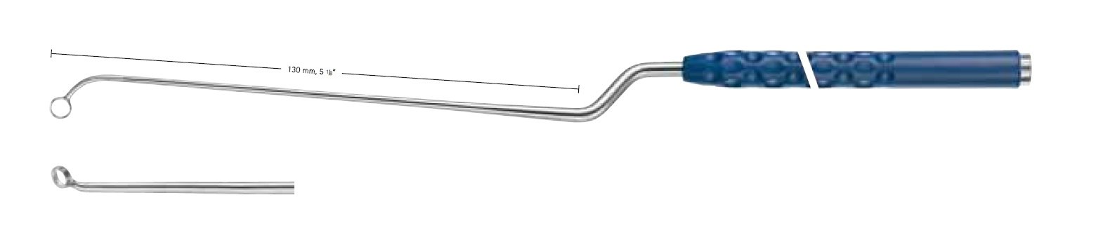 AE-FA062R, TREND Curettes HARDY, Bayonet, Diameter 4.0mm, 45° right horizontal angled, short neck, working length 130mm, total length 280mm