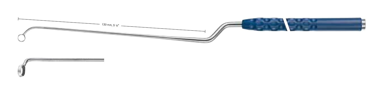 AE-FA063R, TREND Curettes HARDY, Bayonet, Diameter 6.0mm, 90° left angled, long neck, working length 130mm, total length 280mm