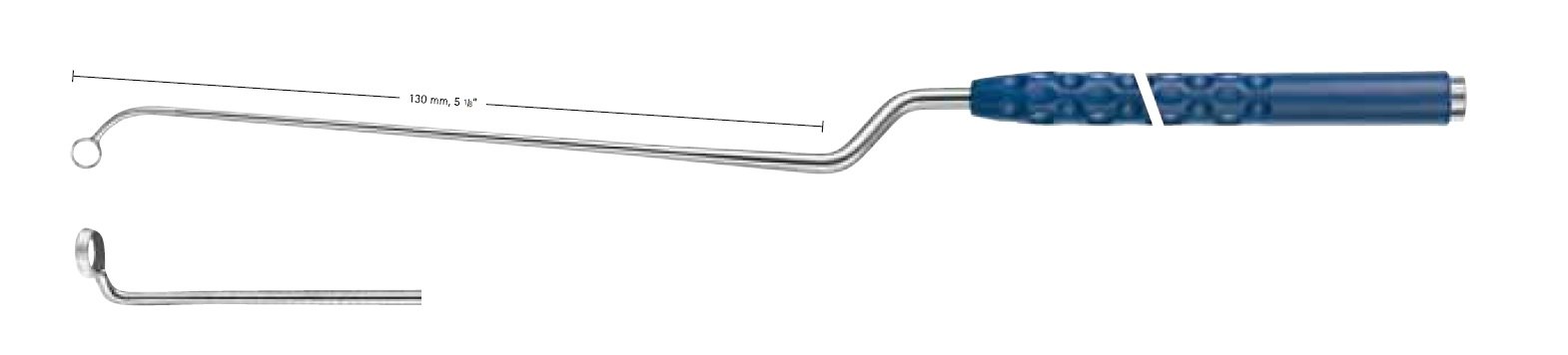 AE-FA065R, TREND Curettes HARDY, Bayonet, Diameter 6.0mm, 90° right angled, long neck, working length 130mm, total length 280mm