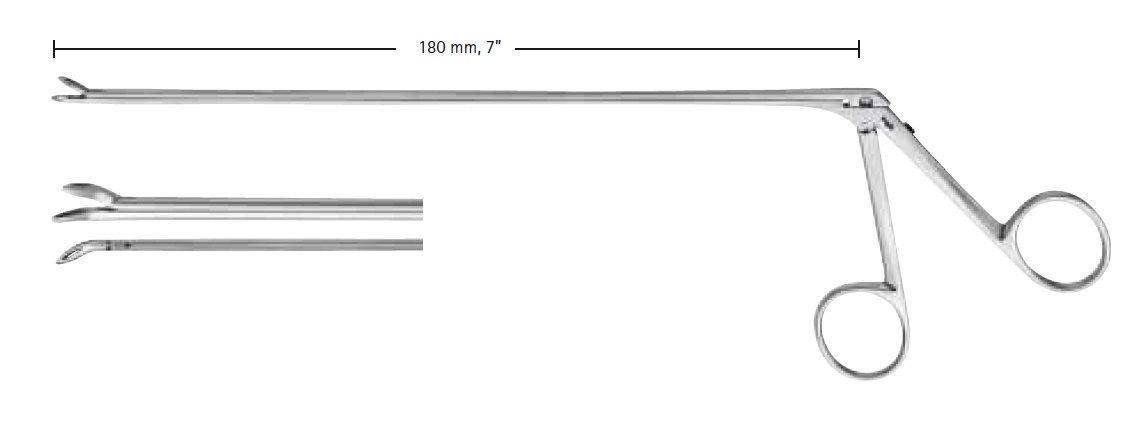 AE-FA071R, Micro Forceps, left curved, working length 180mm