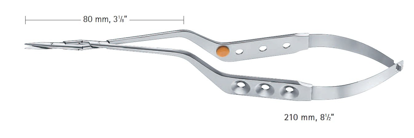 AE-FD062R, MICRO SCISSORS YASARGIL SERRATED, 80MM, LENGTH 210MM