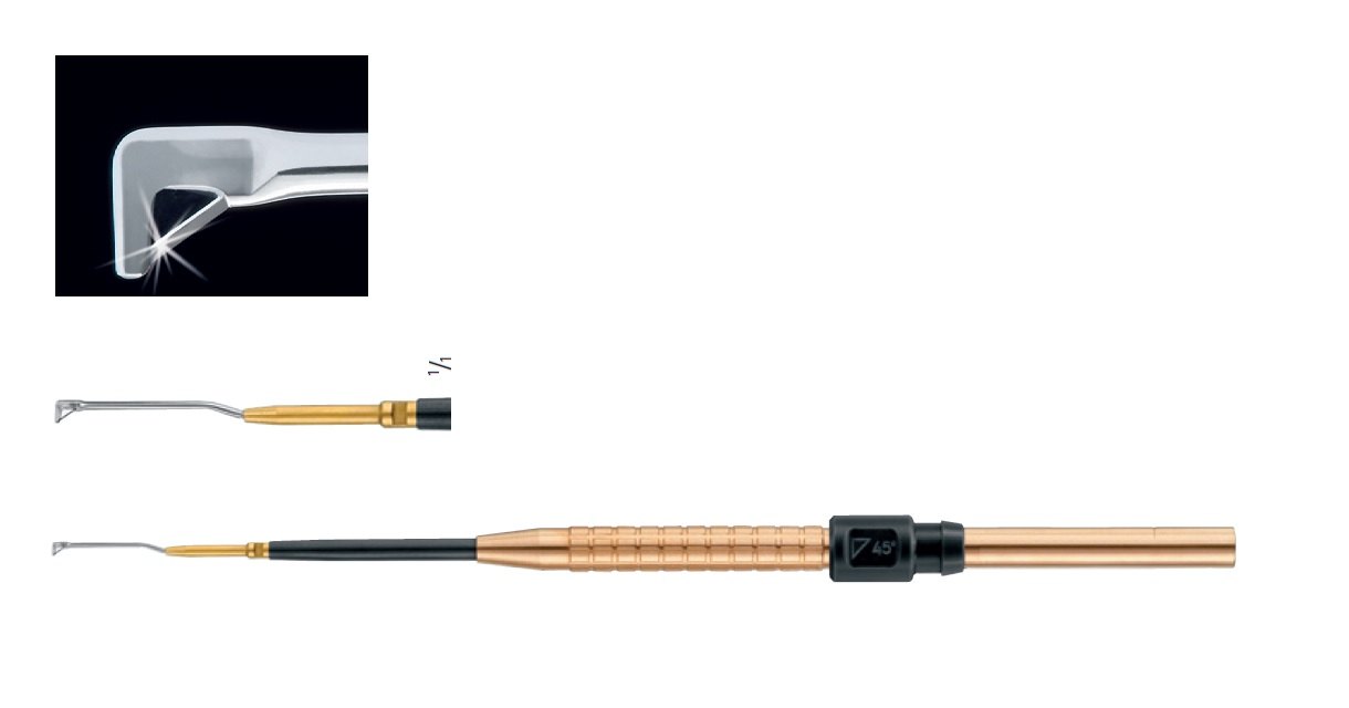 AE-FD114D, Diamond Knife, Color coded TITANIUM handles, Retro blade, copper-colored, 60°, Length 205 mm