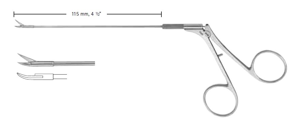 AE-FD228R, Micro scissors CASPAR, curved, rotatable sheath 360°, working length 115mm