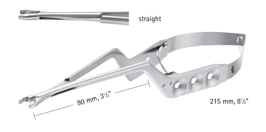 AE-FE572K, PHYNOX YASARGIL CLIP APPLIER, FOR PHYNOX MINI CLIPS, STRAIGHT, 90MM, LENGTH 215MM