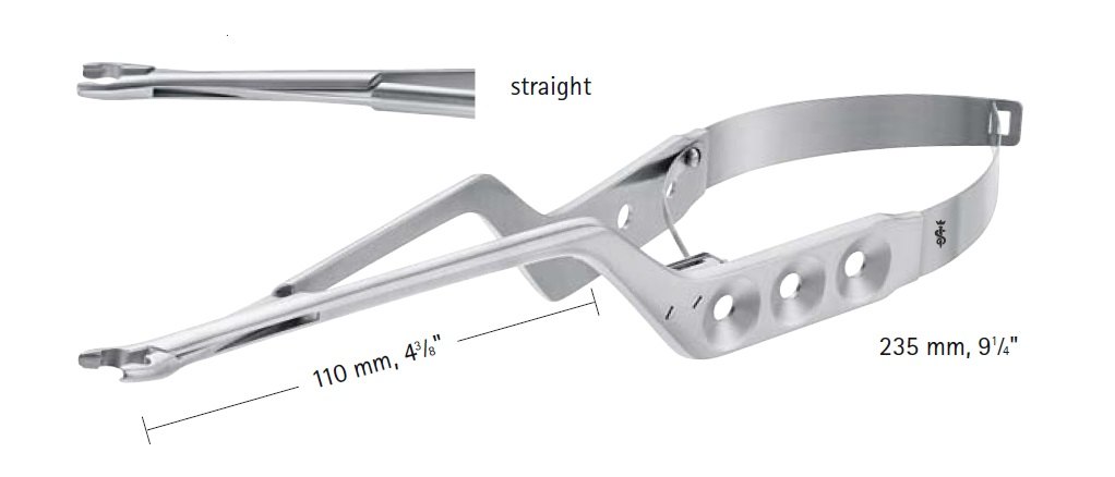 AE-FE584K, PHYNOX YASARGIL CLIP APPLIER, FOR PHYNOX STANDARD CLIPS, STRAIGHT, 110MM, LENGTH 235MM