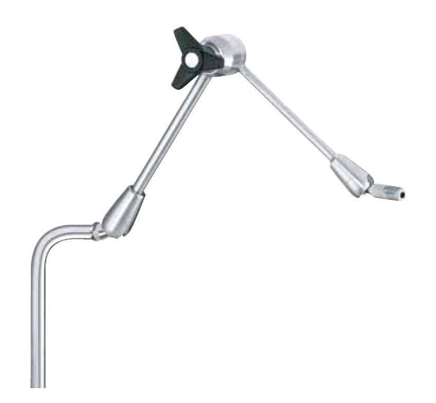 AE-FF168R, M-TRAC Mechanical Holding Arm, Flexible holding device with mechanical fixation, Assembly: flexible holding arm with integrated fixation bar, Total length: 107 cm, Length of fixation bar: 46 cm, Diameter of fixation bar: 20 mm, Total weight: 0,7 kg, Holding force: 4 kg, Easy mechanical fixation by clamping handle Small, flexible joints for fine positioning, Autoclavable 134°C, 5 minutes, Full range of accessories/adapters for connecting endoscopes, trocars and instruments, Holding Arm fits into regular, Standard 1/1 Container