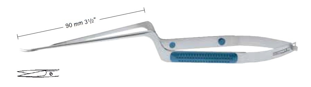 AE-FM123R, SENSATION micro Scissors, upwards curved, Sharp/Sharp, working length 90mm, total length 215mm