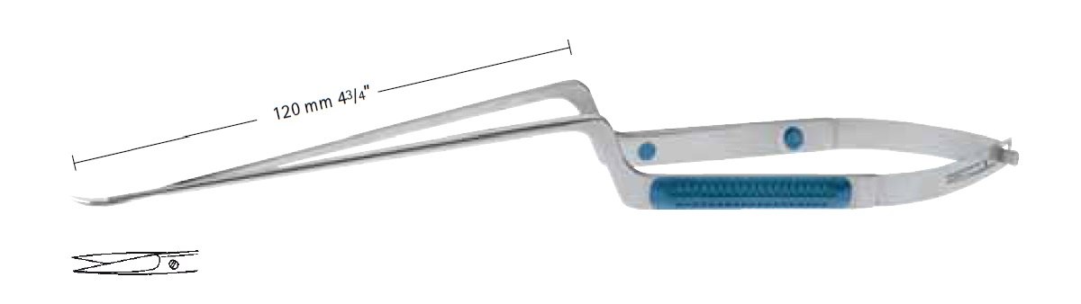 AE-FM125R, SENSATION micro Scissors, upwards curved, Sharp/Sharp, working length 120mm, total length 245mm